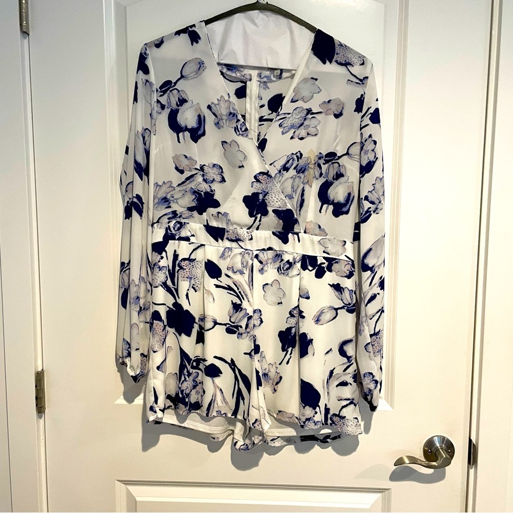 Charolette Russe Floral Shorts Romper - XL
